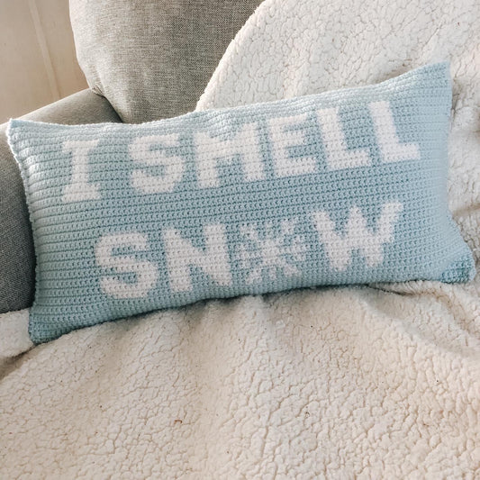 I Smell Snow Pillow // Crochet Pattern PDF