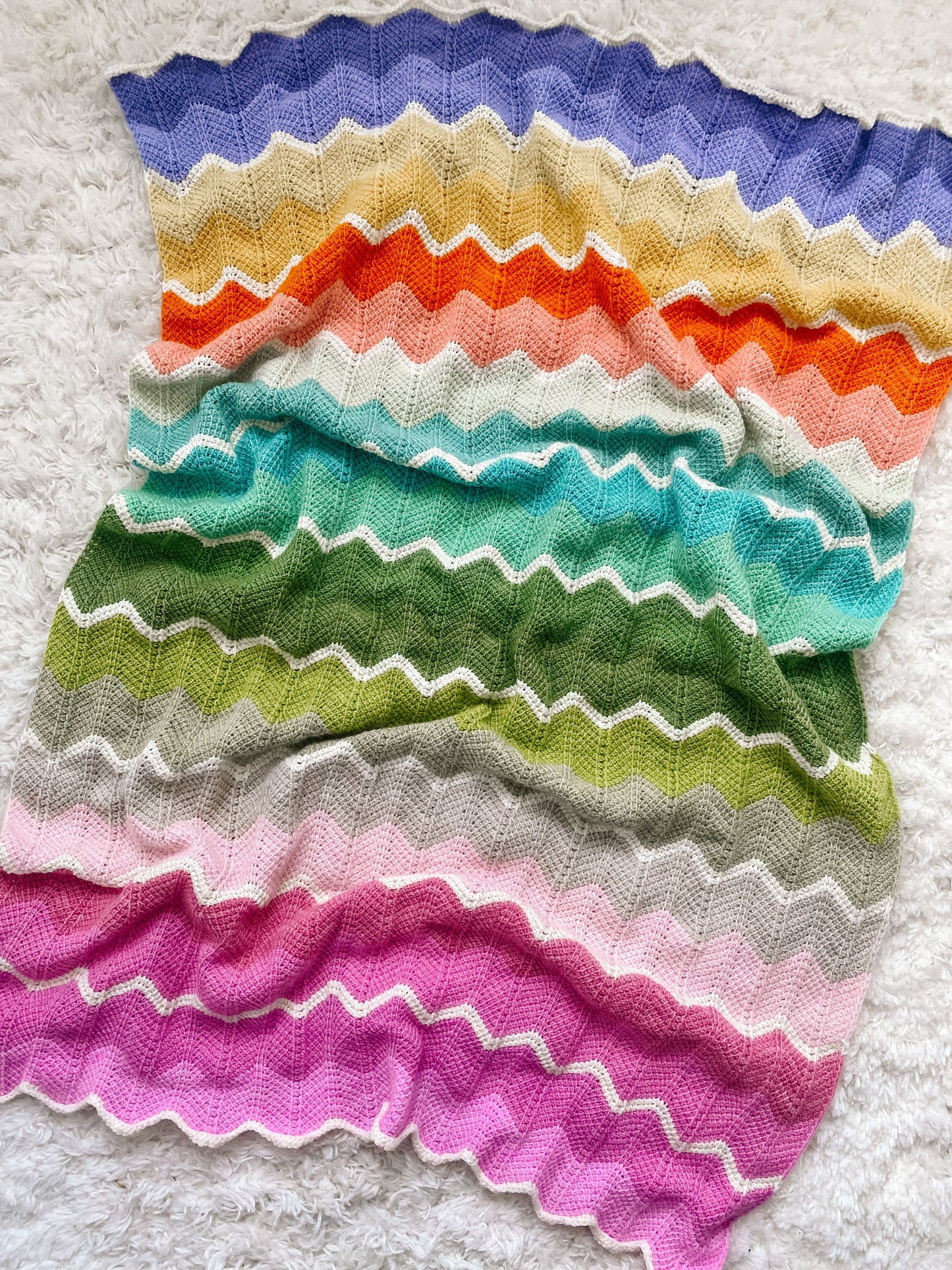 Saltwater Taffy Blanket // Tunisian Crochet Pattern PDF