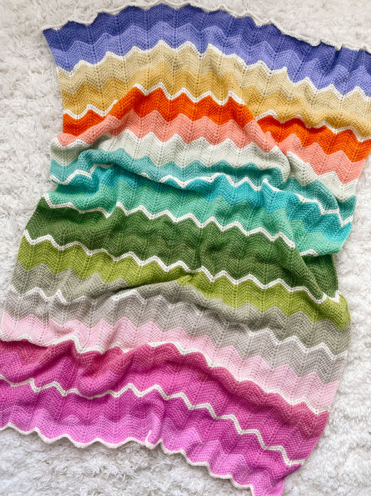 Saltwater Taffy Blanket // Tunisian Crochet Pattern PDF