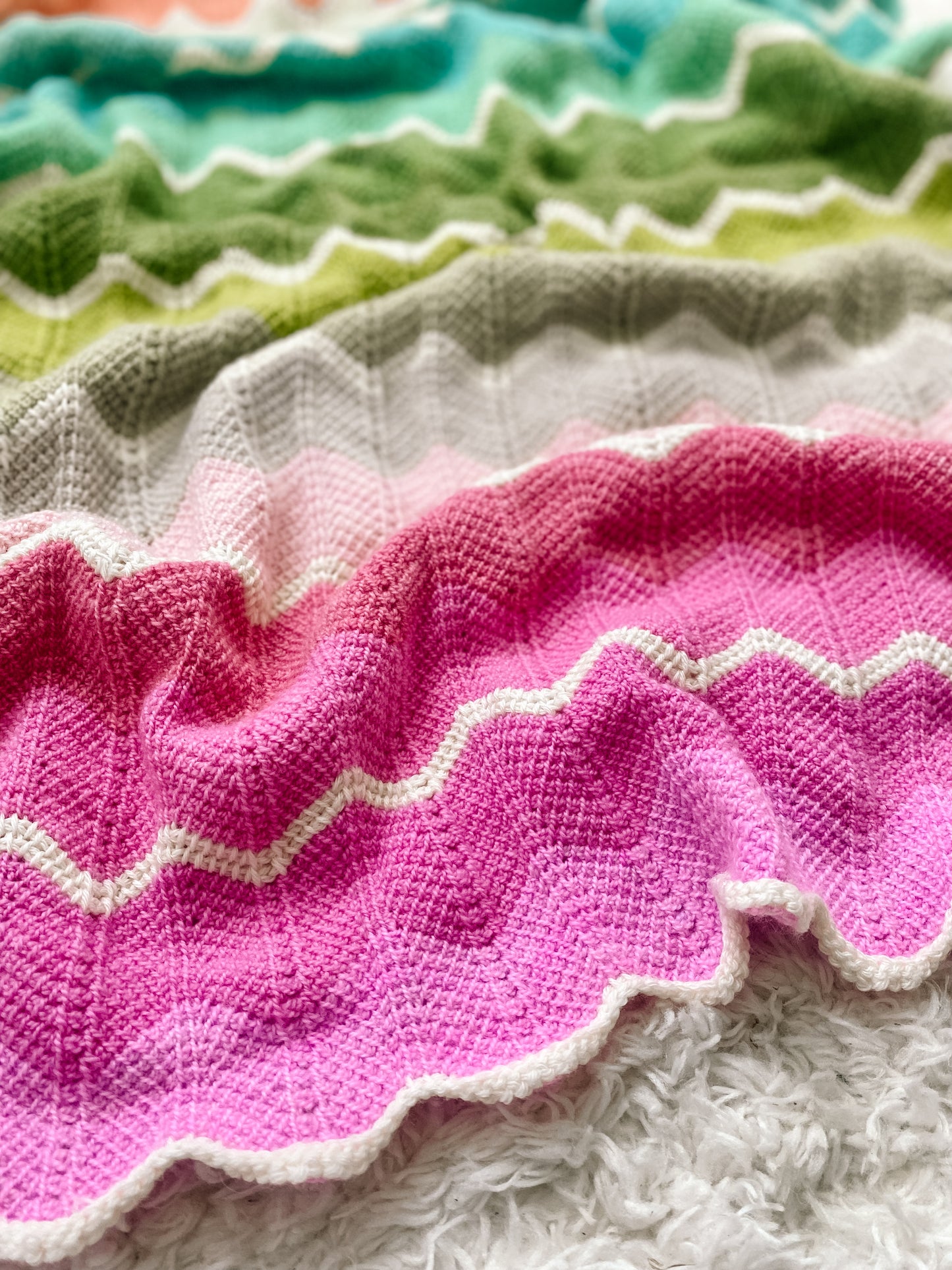 Saltwater Taffy Blanket // Tunisian Crochet Pattern PDF