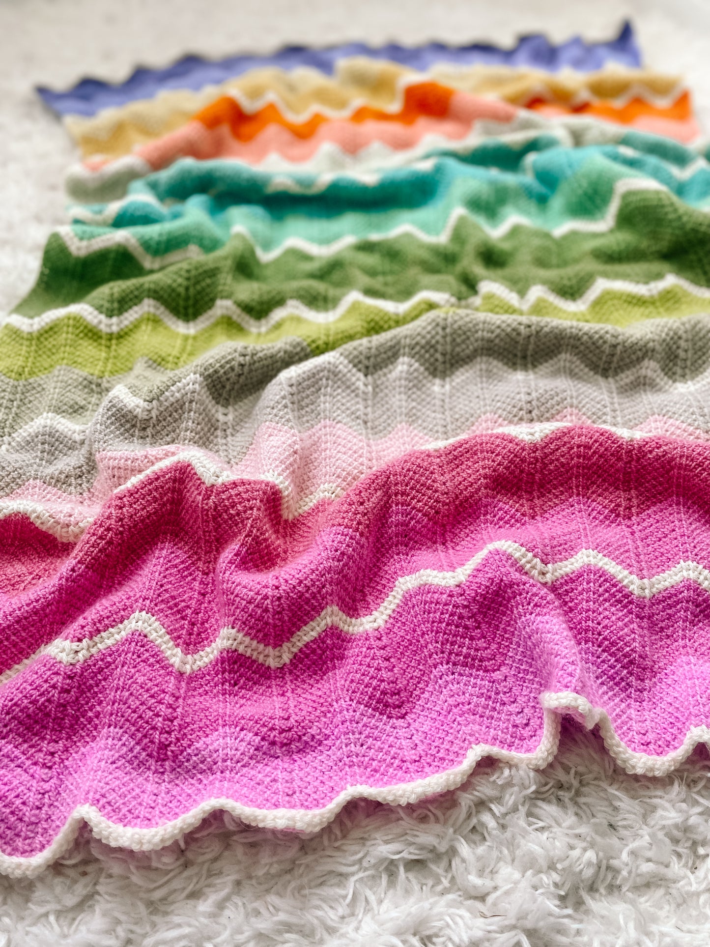 Saltwater Taffy Blanket // Tunisian Crochet Pattern PDF