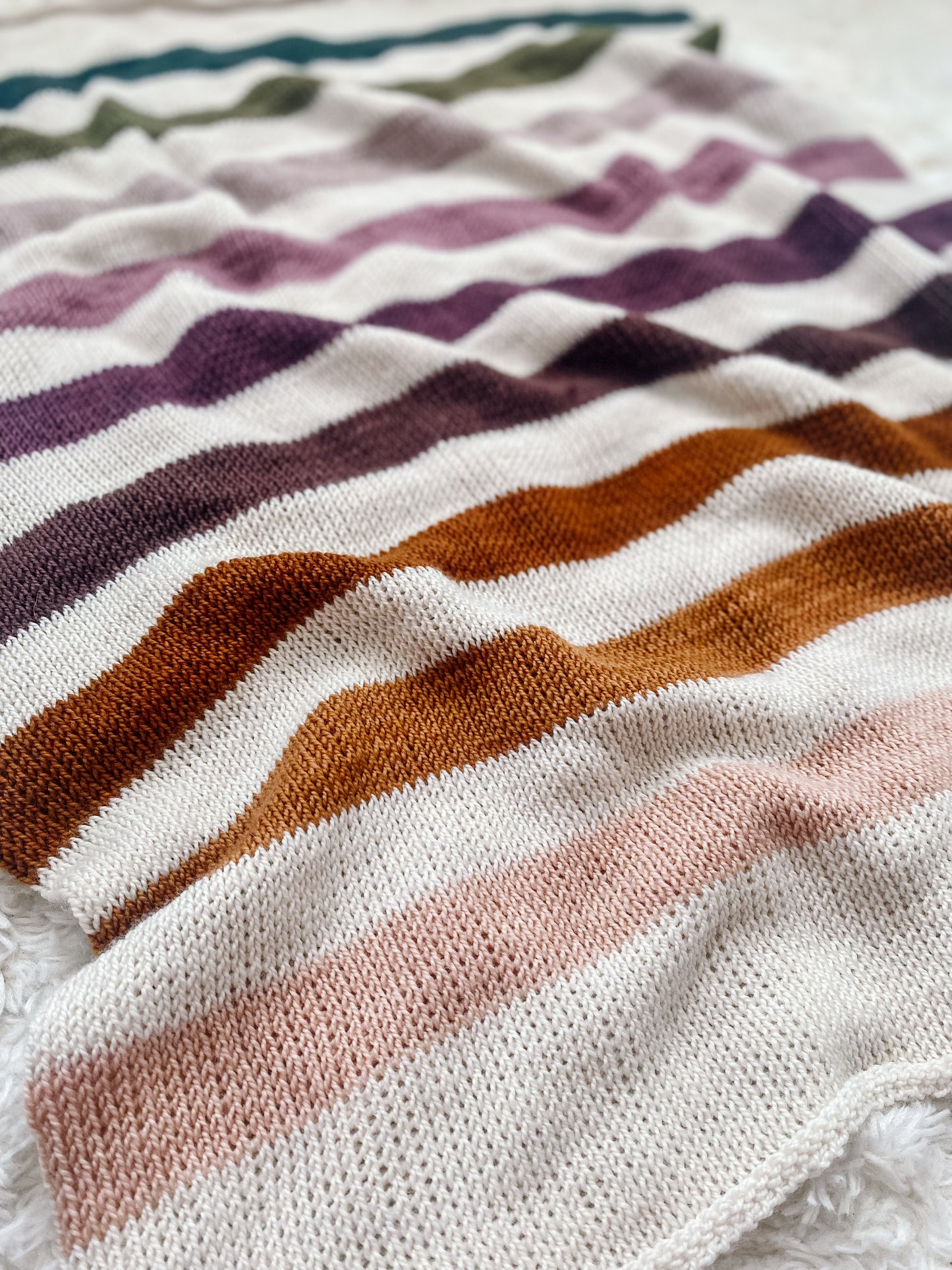 Simple Stripes Blanket // Tunisian Crochet Pattern PDF
