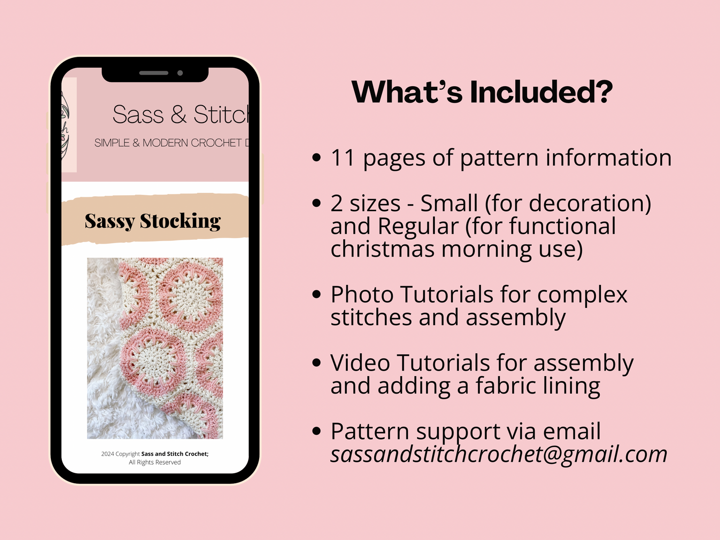 Sassy Stocking // Crochet Pattern PDF